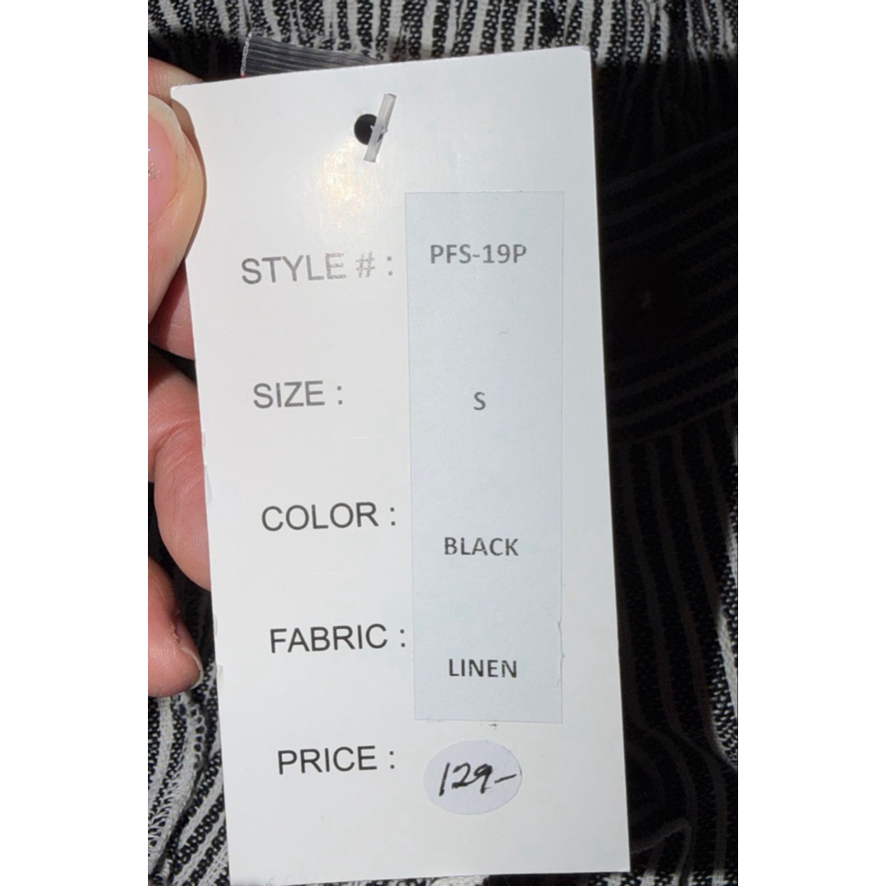 Paper Lace NWT Striped 100% Linen Patchwork Crop Pants Small Lagenlook Boho Art - Picture 5 of 12